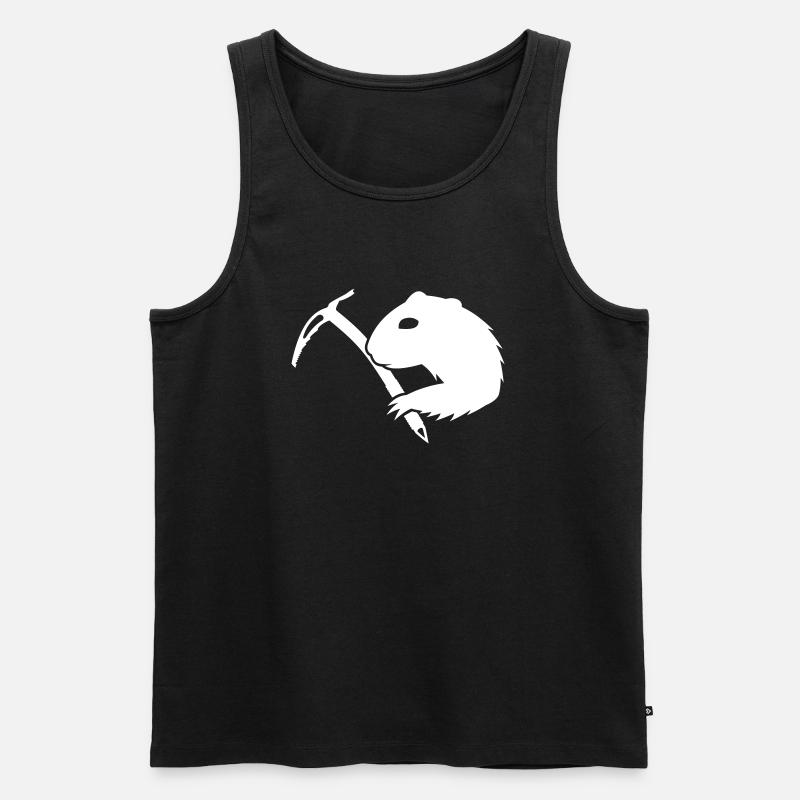 Murmeltier mit Eispickel - Männer Premium Bio Tank Top - Schwarz