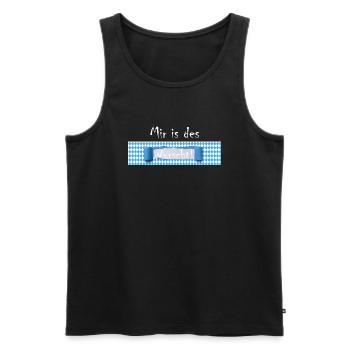 Mir is des Wurscht Bayern Humor Dialect - Men's Premium Organic Tank Top - black - Front - Michal (187cm)