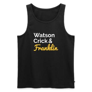 Watson Crick Franklin DNA Science - Men's Premium Organic Tank Top - black - Front - AI Model Male 178 light (178cm)