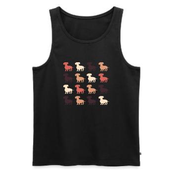 Dackel - Männer Premium Bio Tank Top - Schwarz - Vorne - AI Model Male 178 light (178cm)