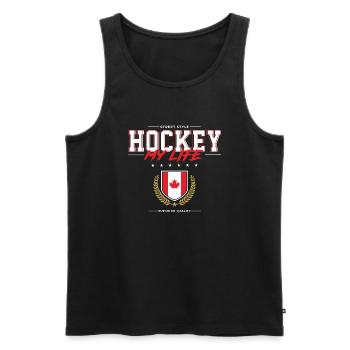 Hockey my Life - Männer Premium Bio Tank Top - Schwarz - Vorne - Michal (187cm)