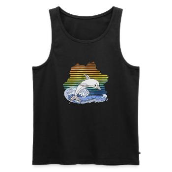 Delfin - Männer Premium Bio Tank Top - Schwarz - Vorne - Michal (187cm)
