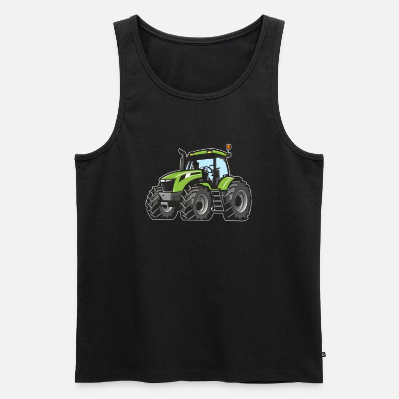 Grüner Traktor - Männer Premium Bio Tank Top - Schwarz