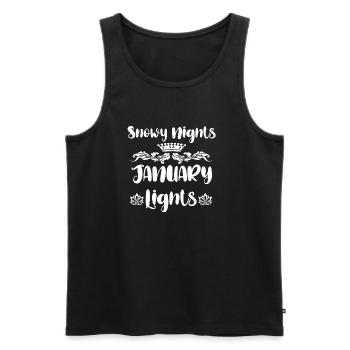 Snowy Nights January Lights - Men's Premium Organic Tank Top - black - Front - Michal (187cm)