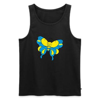 bunter Schmetterling > Vectorgraphic - Männer Premium Bio Tank Top - Schwarz - Vorne - AI Model Male 178 light (178cm)