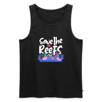 Save The Reefs Marine Protection Scuba Diving - Men's Premium Organic Tank Top - black - Front - Michal (187cm)