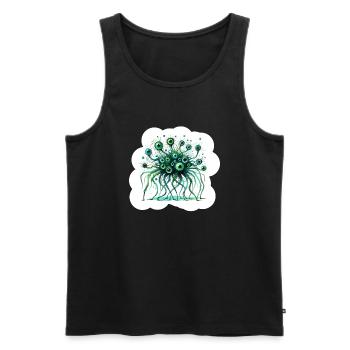 Das fürchterliche mehräugige grüne Monster - Männer Premium Bio Tank Top - Schwarz - Vorne - Michal (187cm)