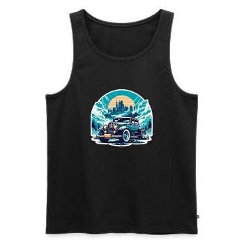 Amerikanischer Oldtimer und Sportwagen - Männer Premium Bio Tank Top - Schwarz - Vorne - AI Model Male 178 light (178cm)