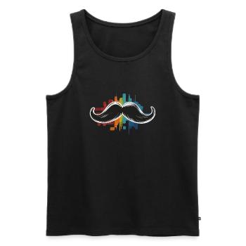 Lustiges Bartkostüm für Schnurrbart-Outfit-Liebhaber - Männer Premium Bio Tank Top - Schwarz - Vorne - Michal (187cm)