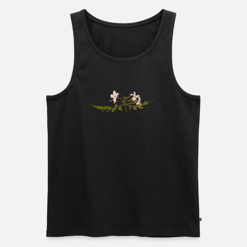 Jasminblüte - Männer Premium Bio Tank Top - Schwarz