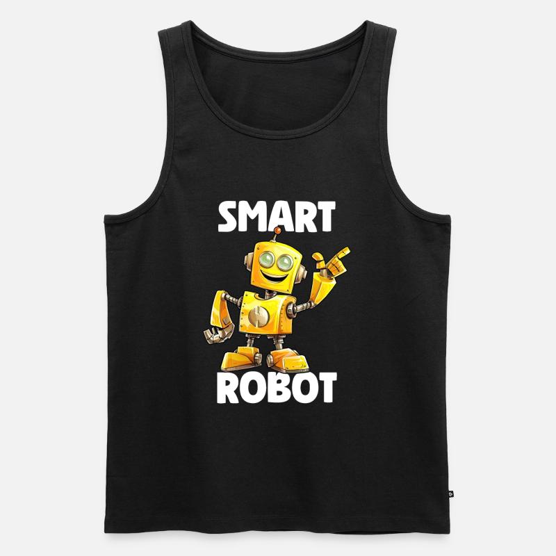 Smart Robot - Männer Premium Bio Tank Top - Schwarz