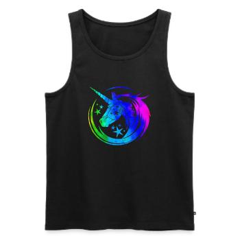 Einhorn süße Regenbogen lustige Einhörner magische Fantasie - Männer Premium Bio Tank Top - Schwarz - Vorne - AI Model Male 178 light (178cm)
