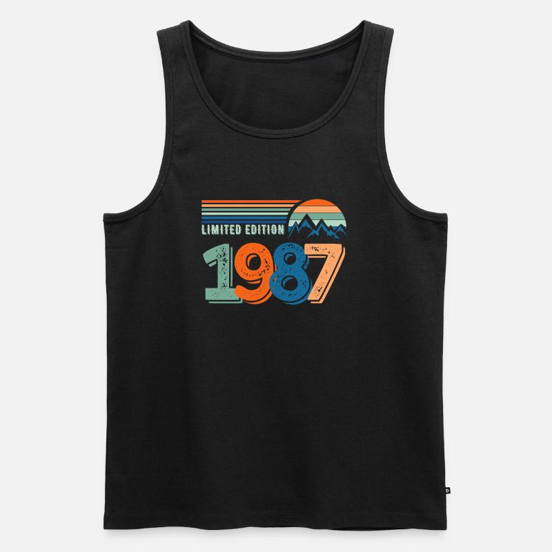 Limitierte Auflage 1987 - Männer Premium Bio Tank Top - Schwarz