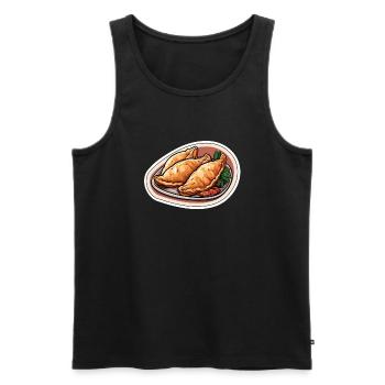 Empanadas three dumplings - Men's Premium Organic Tank Top - black - Front - AI Model Male 178 light (178cm)