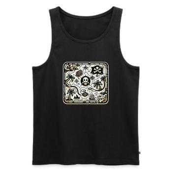 Treasure map - Men's Premium Organic Tank Top - black - Front - AI Model Male 178 light (178cm)