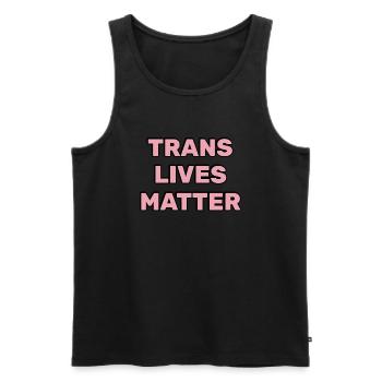 Les vies trans comptent - Débardeur bio Premium Homme - noir - Devant - Michal (187cm)