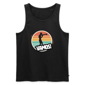 Vamos Retro Boxing - Men's Premium Organic Tank Top - black - Front - AI Model Male 178 light (178cm)