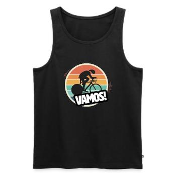 Vamos retro track cyclist - Men's Premium Organic Tank Top - black - Front - AI Model Male 178 light (178cm)
