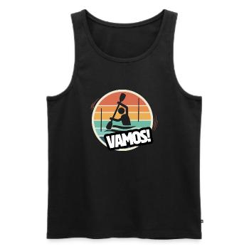 Vamos Canoe Kayak Slalom Retro - Men's Premium Organic Tank Top - black - Front - AI Model Male 178 light (178cm)