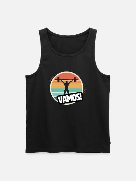 Vamos Retro Weightlifting - Men's Premium Organic Tank Top - black
