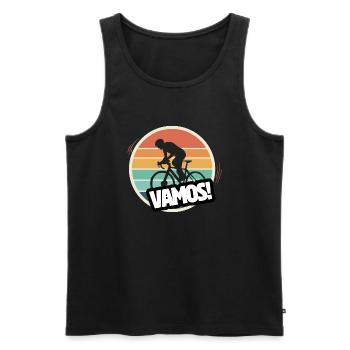 Vamos Retro MTB Cycling - Men's Premium Organic Tank Top - black - Front - AI Model Male 178 light (178cm)