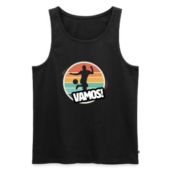Vamos Retro Football - Men's Premium Organic Tank Top - black - Front - AI Model Male 178 light (178cm)