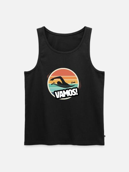 Vamos Retro Swimming - Men's Premium Organic Tank Top - black
