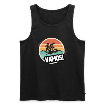 Vamos Retro Triathlon - Men's Premium Organic Tank Top - black - Front - AI Model Male 178 light (178cm)