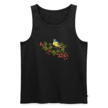 Bunter Vogel - Männer Premium Bio Tank Top - Schwarz - Vorne - Michal (187cm)