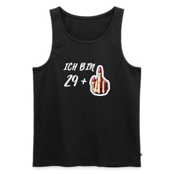 Ich bin 29 + 1 Mittelfinger zum 30. Geburtstag - Männer Premium Bio Tank Top - Schwarz - Vorne - Michal (187cm)