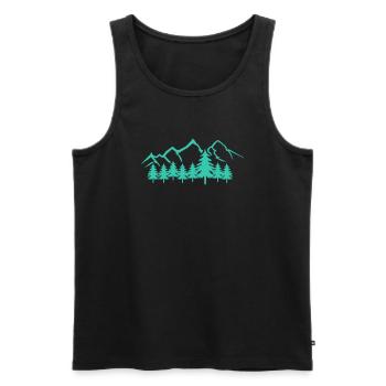 mountains - Männer Premium Bio Tank Top - Schwarz - Vorne - AI Model Male 178 light (178cm)