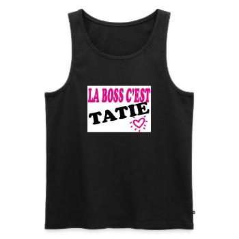 Der Chef ist TATIE - Männer Premium Bio Tank Top - Schwarz - Vorne - Michal (187cm)