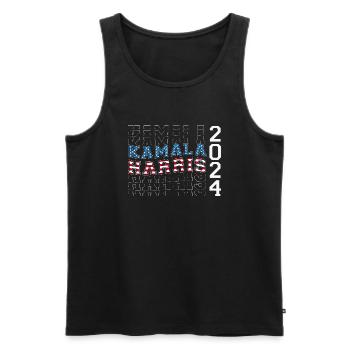 Couleurs du drapeau des États-Unis à Kamala Harris 2024 pour - Débardeur bio Premium Homme - noir - Devant - Michal (187cm)