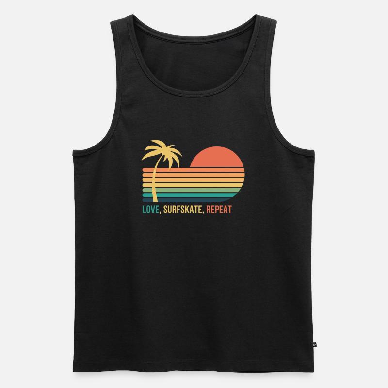Love Surfskate Repeat - Männer Premium Bio Tank Top - Schwarz