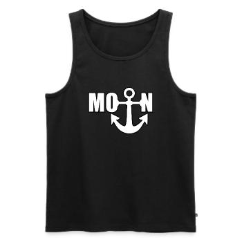 Hello North Sea coast in northern Germany - Men's Premium Organic Tank Top - black - Front - AI Model Male 178 light (178cm)