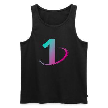 Number 1 multicolor - Men's Premium Organic Tank Top - black - Front - AI Model Male 178 light (178cm)