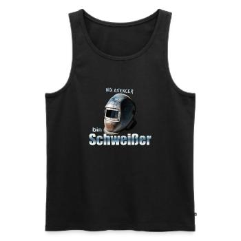 Ich bin ein Schweißer - Männer Premium Bio Tank Top - Schwarz - Vorne - Michal (187cm)