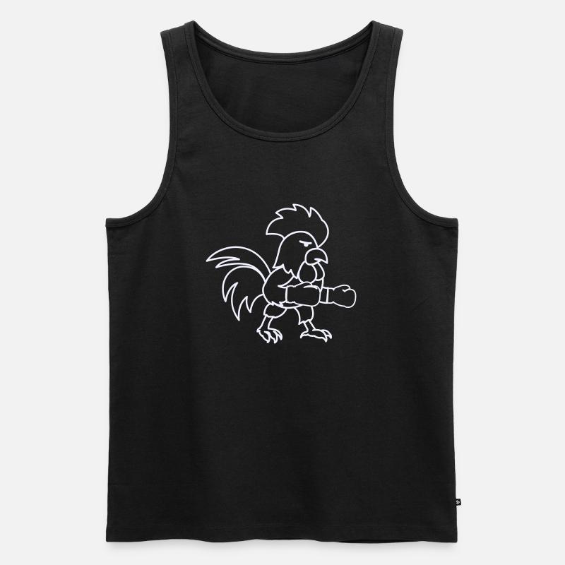hahn boxer - Männer Premium Bio Tank Top - Schwarz
