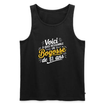 51-year-old bogosse - Men's Premium Organic Tank Top - black - Front - Michal (187cm)