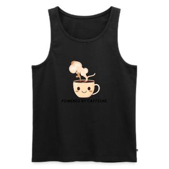 Alimenté par la caféine - Débardeur bio Premium Homme - noir - Devant - AI Model Male 178 light (178cm)
