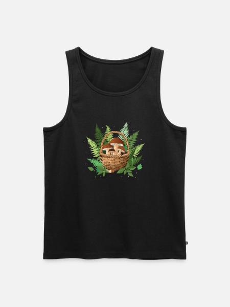 Mushroom basket with Karl Johan - Men's Premium Organic Tank Top - black