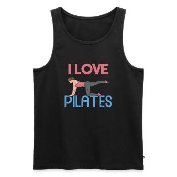 J’adore le Pilates Gift - Débardeur bio Premium Homme - noir - Devant - AI Model Male 178 light (178cm)