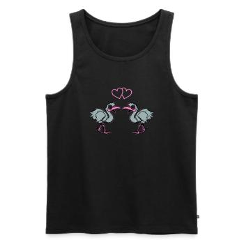 Strauss Comic in Love - Men's Premium Organic Tank Top - black - Front - AI Model Male 178 light (178cm)