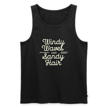 windy waves - Männer Premium Bio Tank Top - Schwarz - Vorne - AI Model Male 178 light (178cm)
