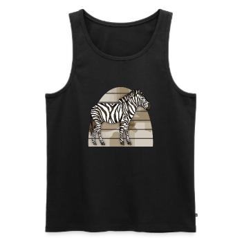 Zebra - Männer Premium Bio Tank Top - Schwarz - Vorne - AI Model Male 178 light (178cm)
