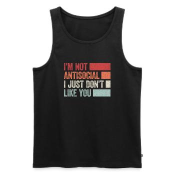 Introverti et fier de l’être - Débardeur bio Premium Homme - noir - Devant - Michal (187cm)