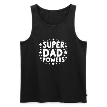 Super Dad Powers - Men's Premium Organic Tank Top - black - Front - AI Model Male 178 light (178cm)