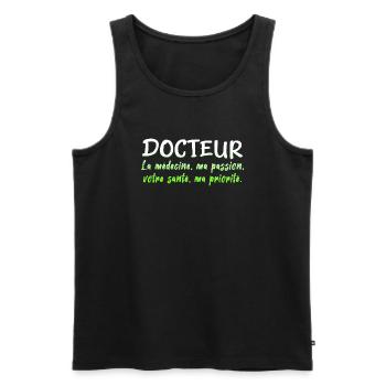 Arzt, Arzt, Krankenschwester, Gesundheit und weißer Kittel - Männer Premium Bio Tank Top - Schwarz - Vorne - AI Model Male 178 light (178cm)