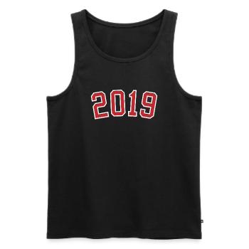 Year of birth sport 2019 - Men's Premium Organic Tank Top - black - Front - AI Model Male 178 light (178cm)