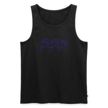 Drei Schafe Gehen Glücklich Stolz 3 Freunde Team - Männer Premium Bio Tank Top - Schwarz - Vorne - Michal (187cm)